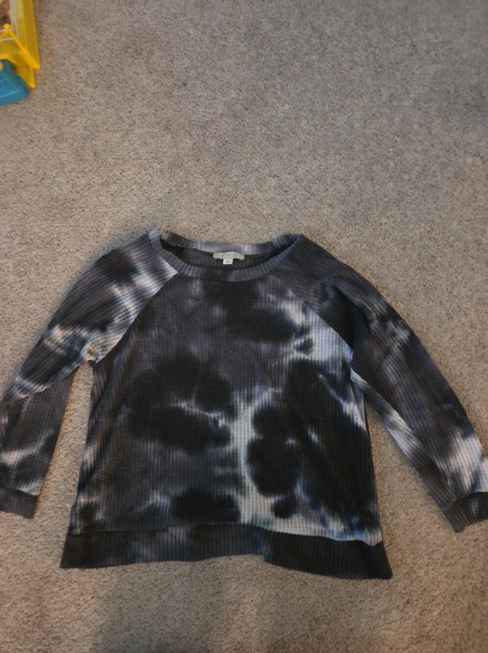 Misia Black & Gray Tie-Dye Ribbed Crewneck Sweater